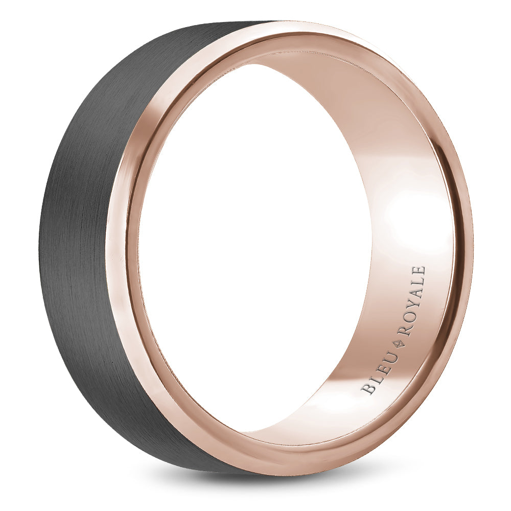 Bleu Royale Wedding Band 8.00mm 18k/Tantalum