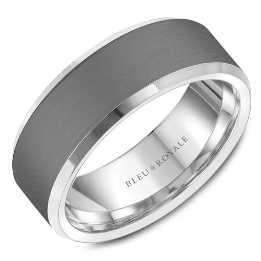 Bleu Royale Wedding Band 8.00mm 18k/Tantalum