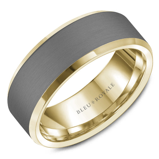 Bleu Royale Wedding Band 8.00mm 18k/Tantalum