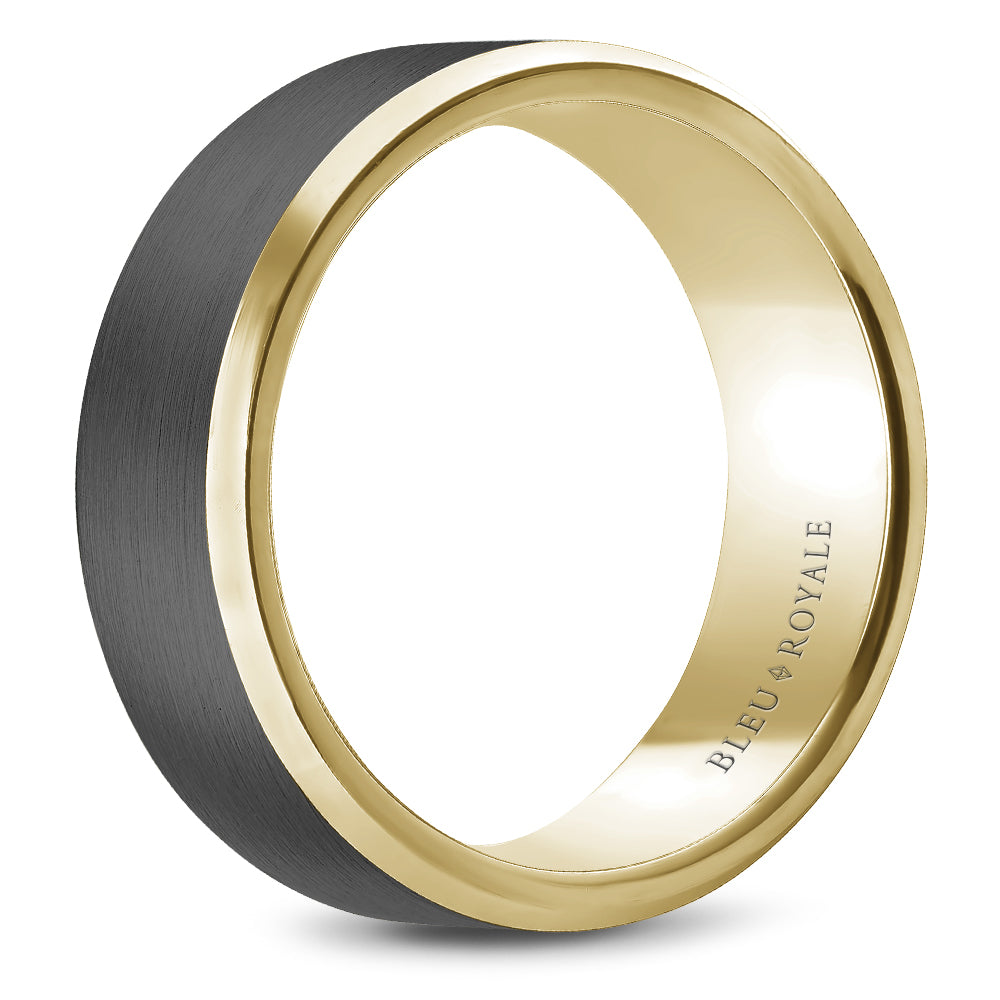 Bleu Royale Wedding Band 8.00mm 18k/Tantalum