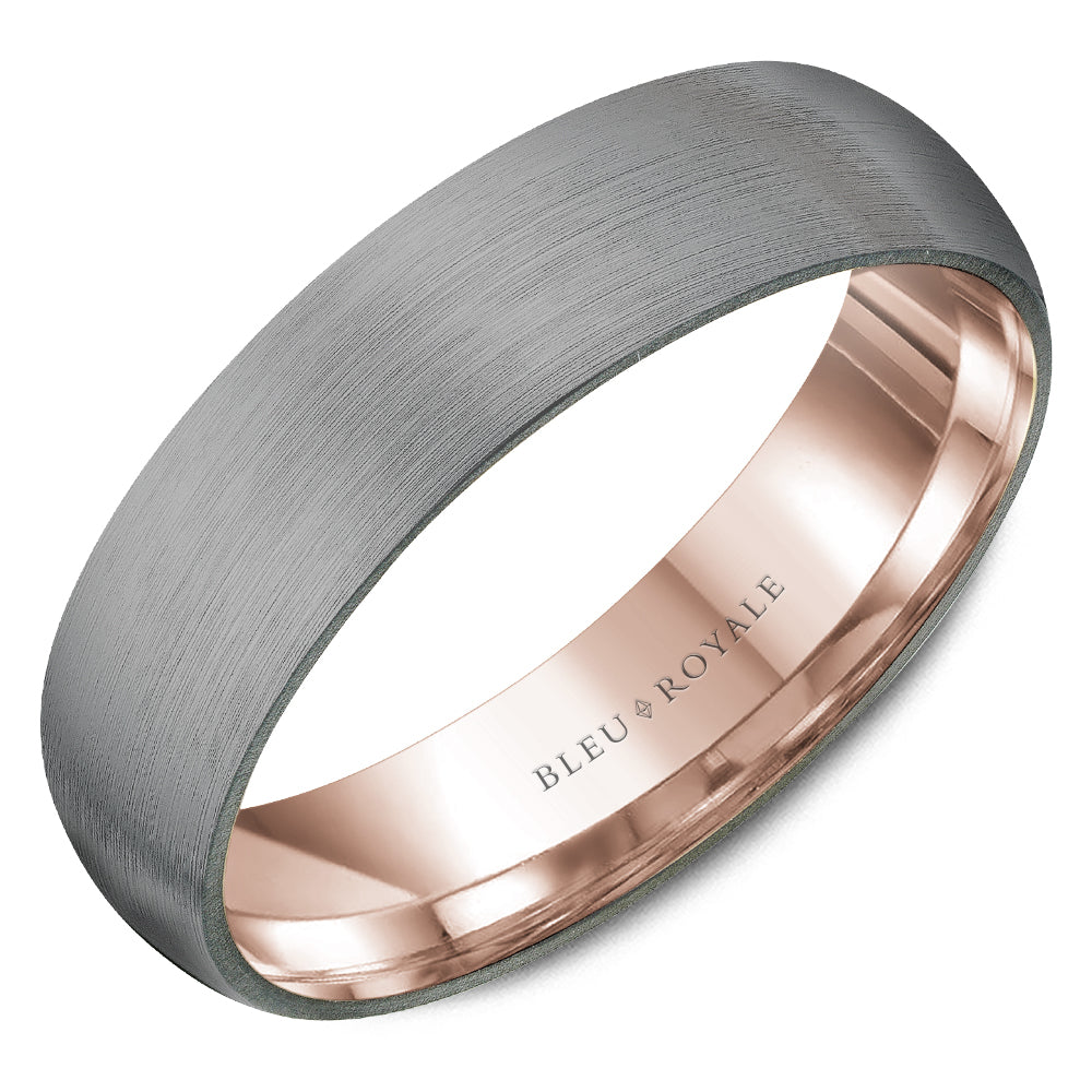 Bleu Royale Wedding Band 6.00mm 14k/Tantalum