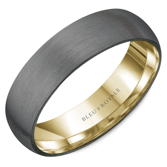 Bleu Royale Wedding Band 6.00mm 14k/Tantalum