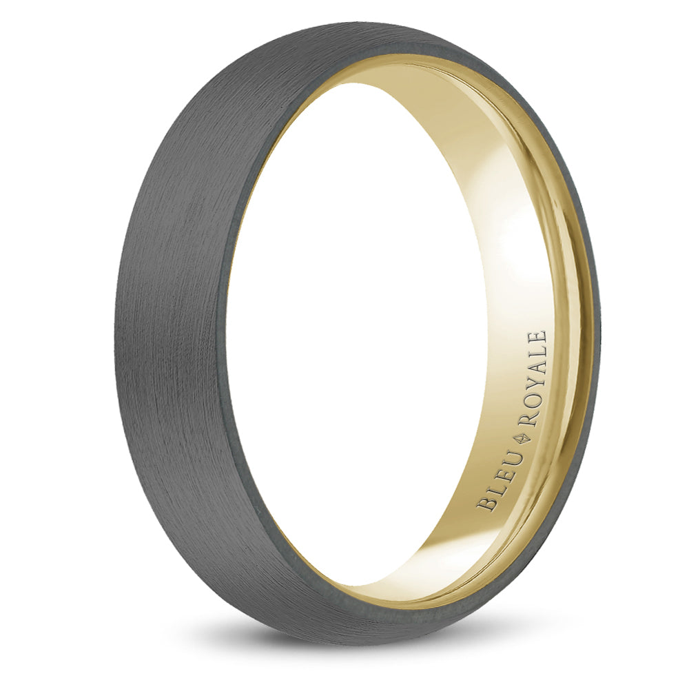 Bleu Royale Wedding Band 6.00mm 14k/Tantalum