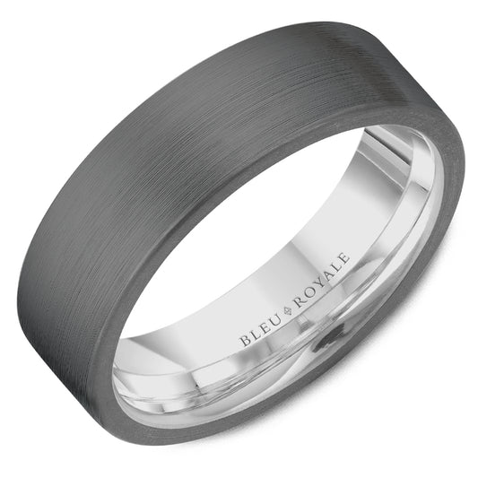 Bleu Royale Wedding Band 7.00mm 18k/Tantalum
