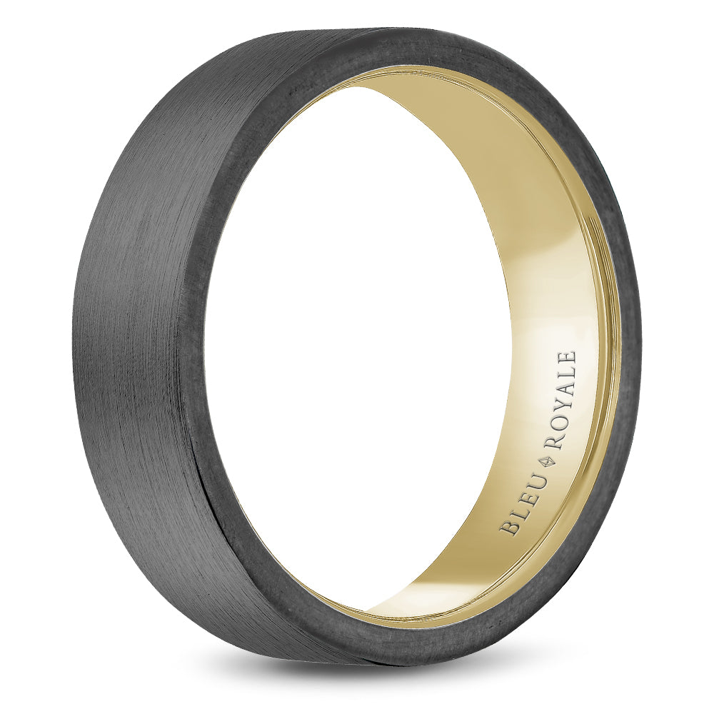 Bleu Royale Wedding Band 7.00mm 14k/Tantalum