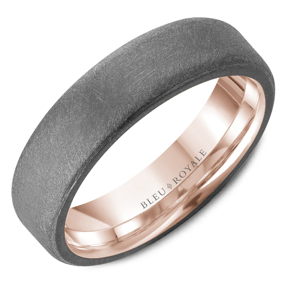 Bleu Royale Wedding Band 6.00mm 18k/Tantalum