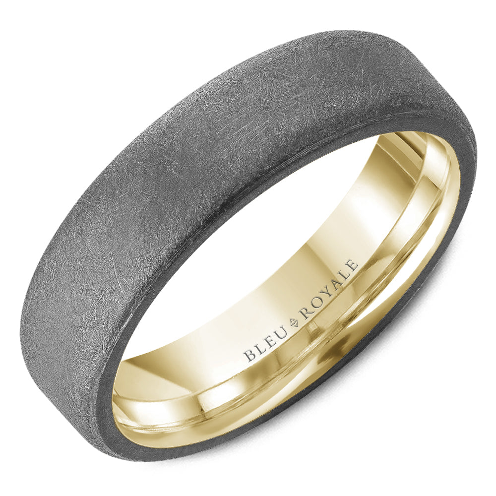 Bleu Royale Wedding Band 6.00mm 14k/Tantalum