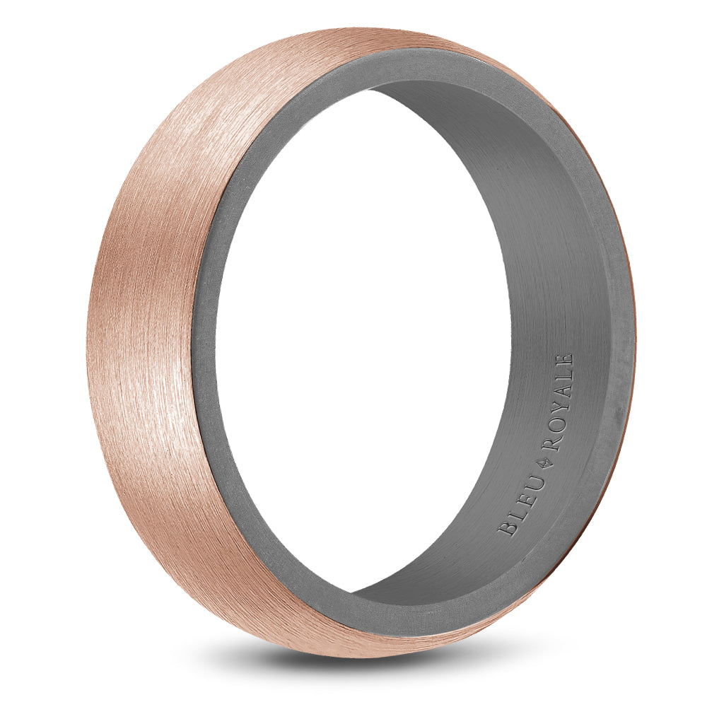 Bleu Royale Wedding Band 6.00mm 14k/Tantalum