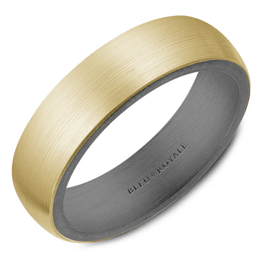 Bleu Royale Wedding Band 6.00mm 18k/Tantalum