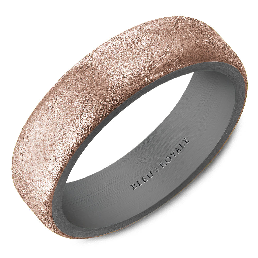 Bleu Royale Wedding Band 6.00mm 14k/Tantalum