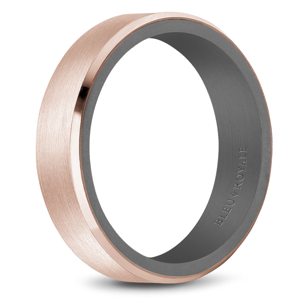 Bleu Royale Wedding Band 6.00mm 14k/Tantalum