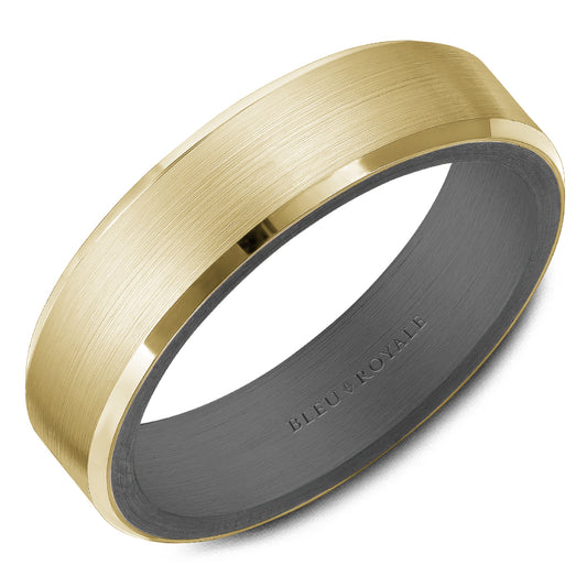 Bleu Royale Wedding Band 6.00mm 18k/Tantalum