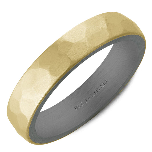 Bleu Royale Wedding Band 5.00mm 14k/Tantalum