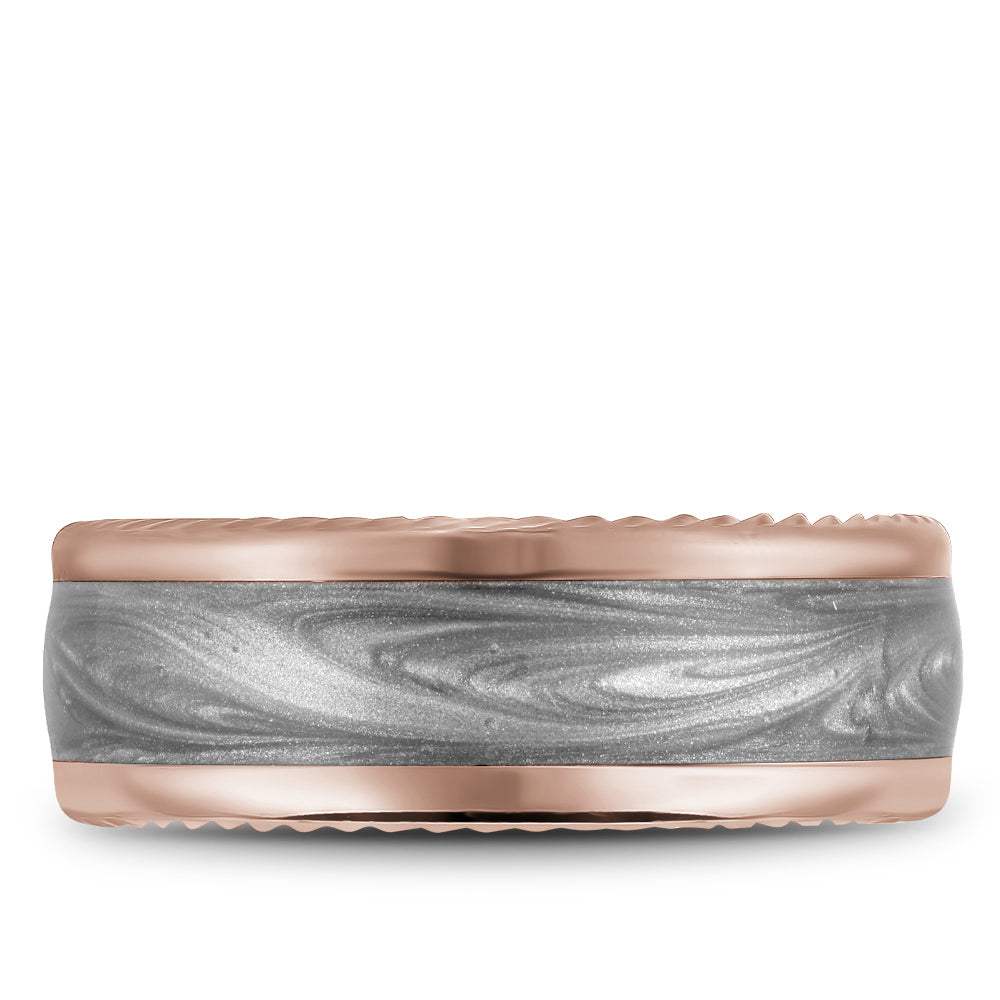 Bleu Royale Distinct Wedding Band 7.50mm Rose 14k Gold
