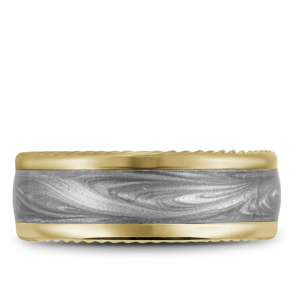 Bleu Royale Distinct Wedding Band 7.50mm Yellow 14k Gold