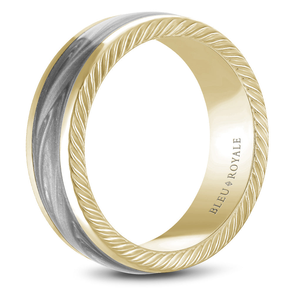 Bleu Royale Distinct Wedding Band 7.50mm Yellow 14k Gold