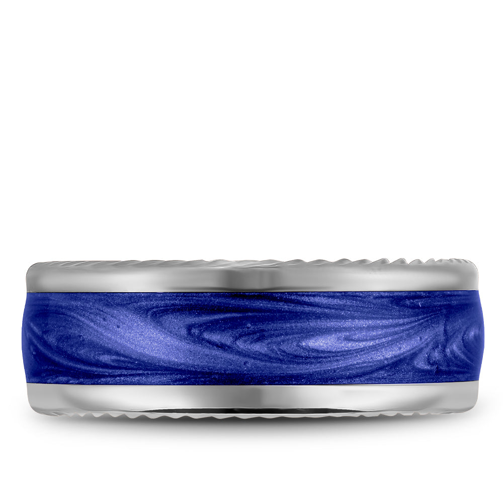 Bleu Royale Distinct Wedding Band 9.50mm White 14k Gold