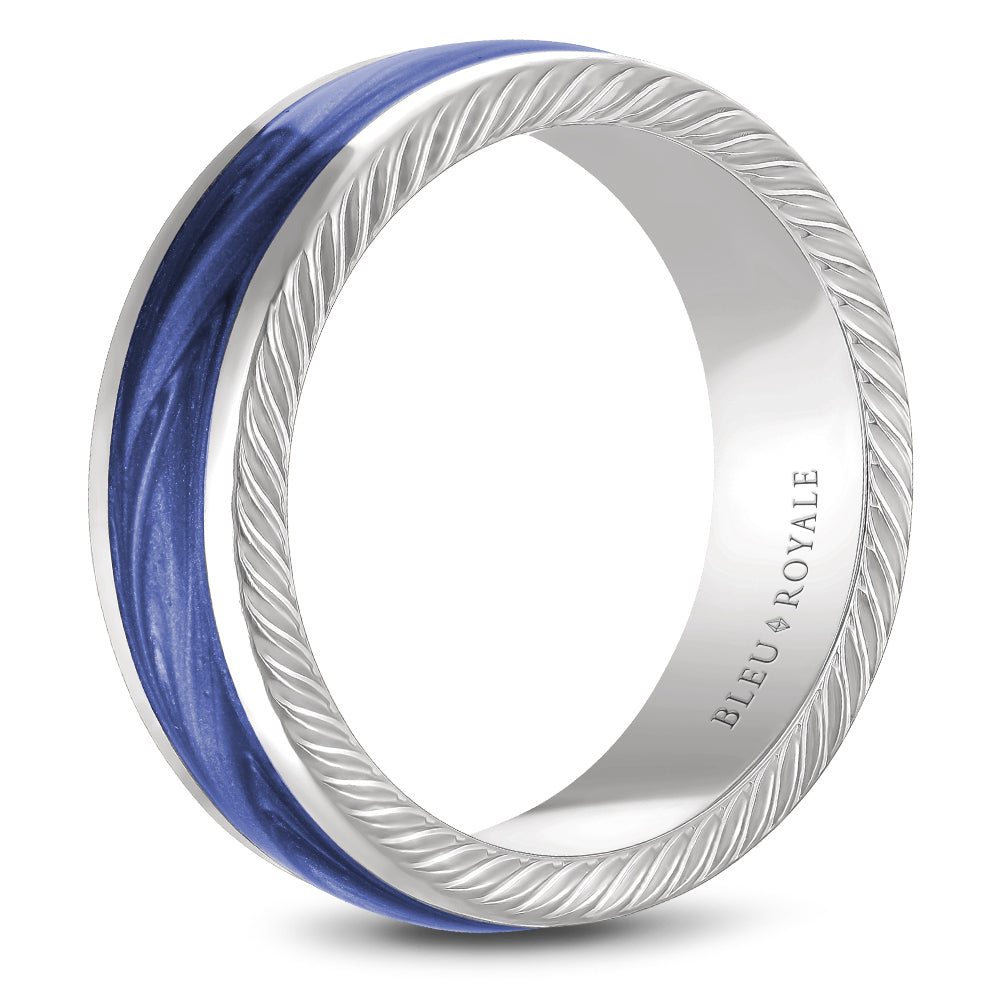 Bleu Royale Distinct Wedding Band 9.50mm White 18k Gold