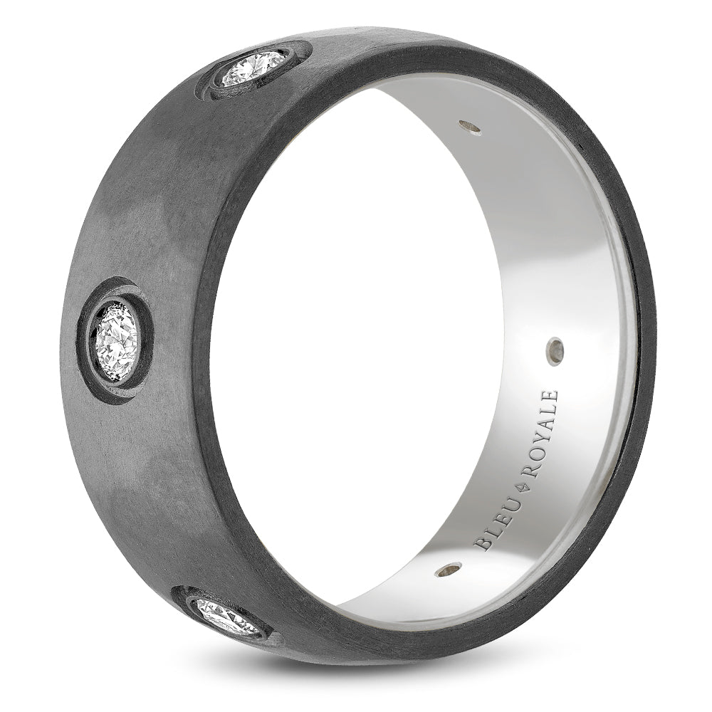 Bleu Royale Wedding Band 8.00mm Platinum 950/ Tantalum