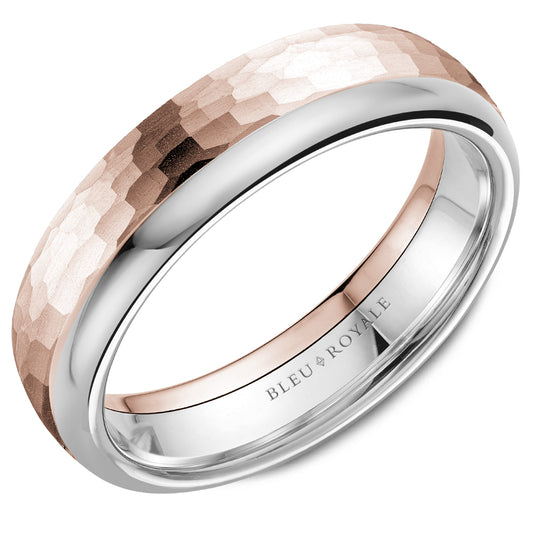 Bleu Royale Legacy Wedding Band 6.00mm Rose and White 18k Gold