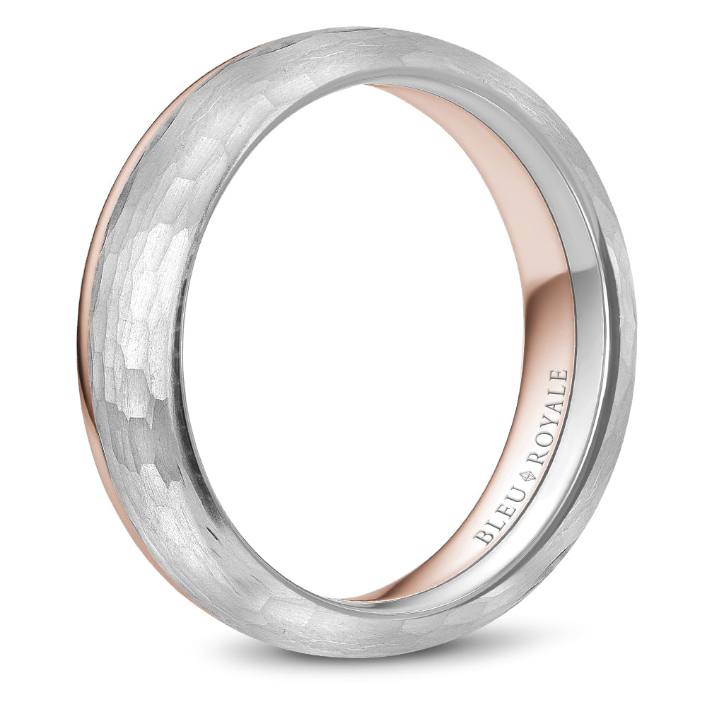 Bleu Royale Legacy Wedding Band 6.00mm White and Rose 18k Gold