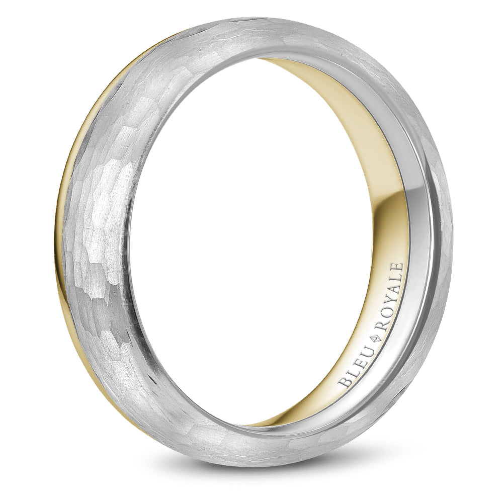 Bleu Royale Legacy Wedding Band 6.00mm White and Yellow 14k Gold