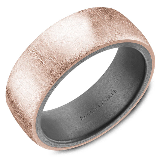 Bleu Royale Wedding Band 8.00mm 18k/Tantalum