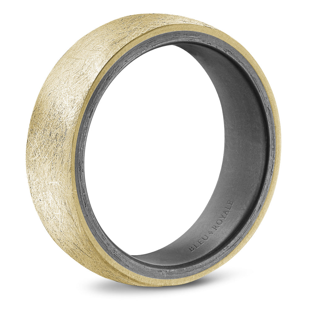 Bleu Royale Wedding Band 8.00mm 18k/Tantalum