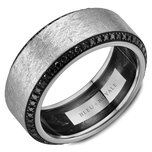 Bleu Royale Wedding Band 9.00mm Platinum With 118 RD TCW 0.8ct