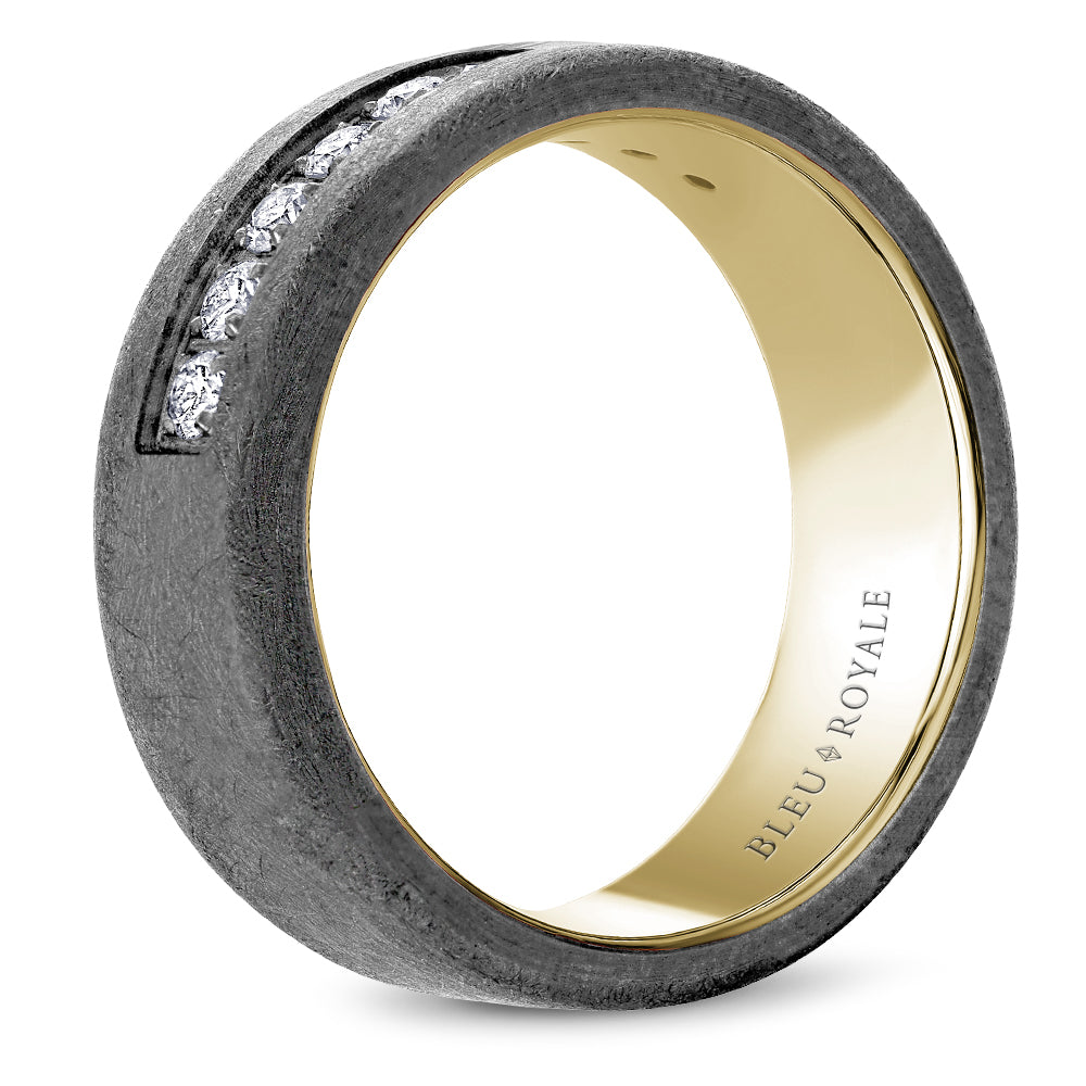 Bleu Royale Wedding Band 8.00mm 18k/Tantalum