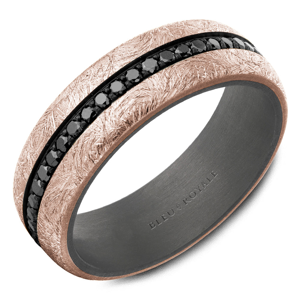 Bleu Royale Wedding Band 7.00mm 18k/Tantalum