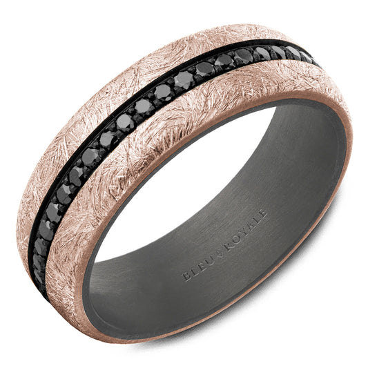 Bleu Royale Wedding Band 7.00mm 18k/Tantalum
