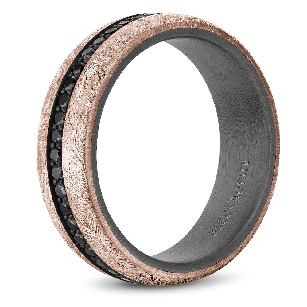 Bleu Royale Wedding Band 7.00mm 14k/Tantalum