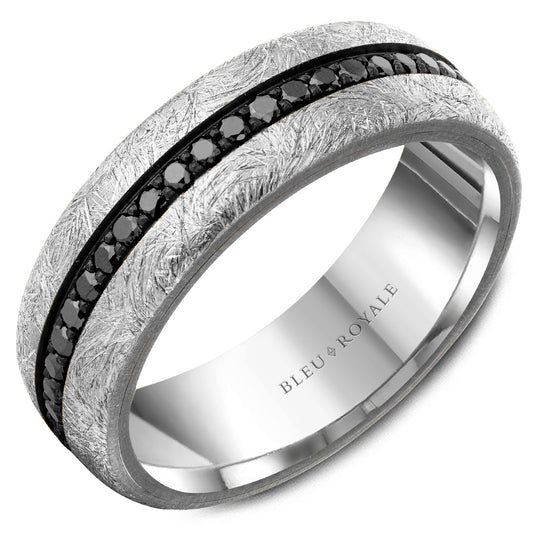 Bleu Royale Wedding Band 7.00mm 14k/Tantalum