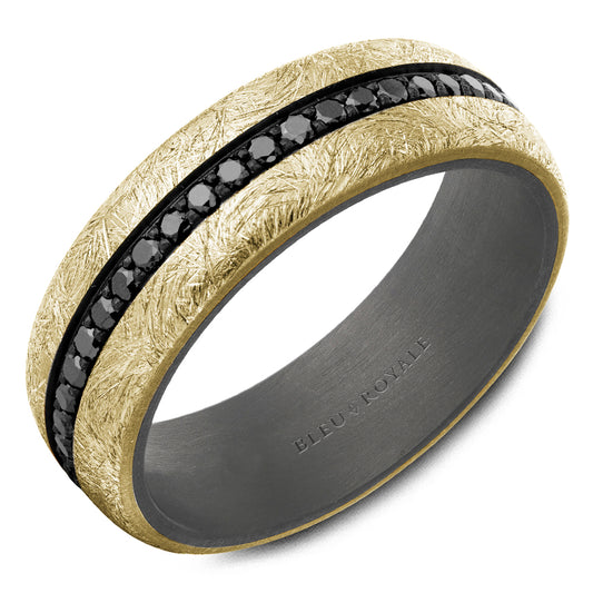 Bleu Royale Wedding Band 7.00mm 14k/Tantalum