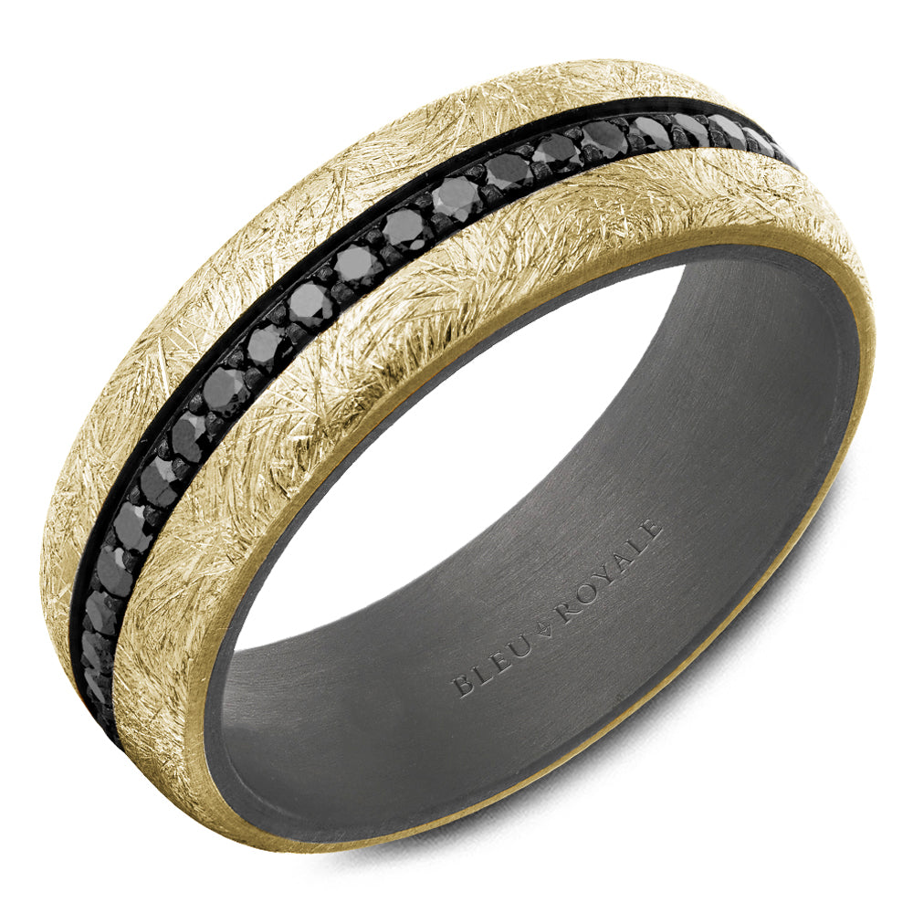 Bleu Royale Wedding Band 7.00mm 18k/Tantalum