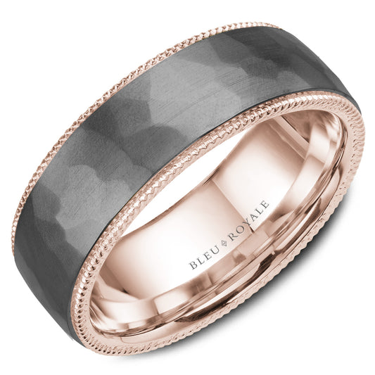 Bleu Royale Wedding Band 7.50mm 14k/Tantalum