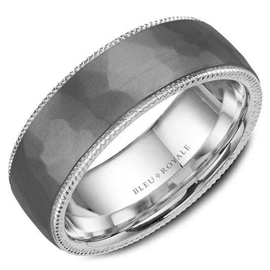 Bleu Royale Wedding Band 7.50mm 14k/Tantalum