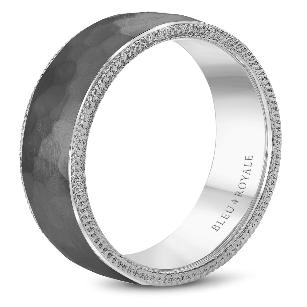 Bleu Royale Wedding Band 7.50mm 18k/Tantalum