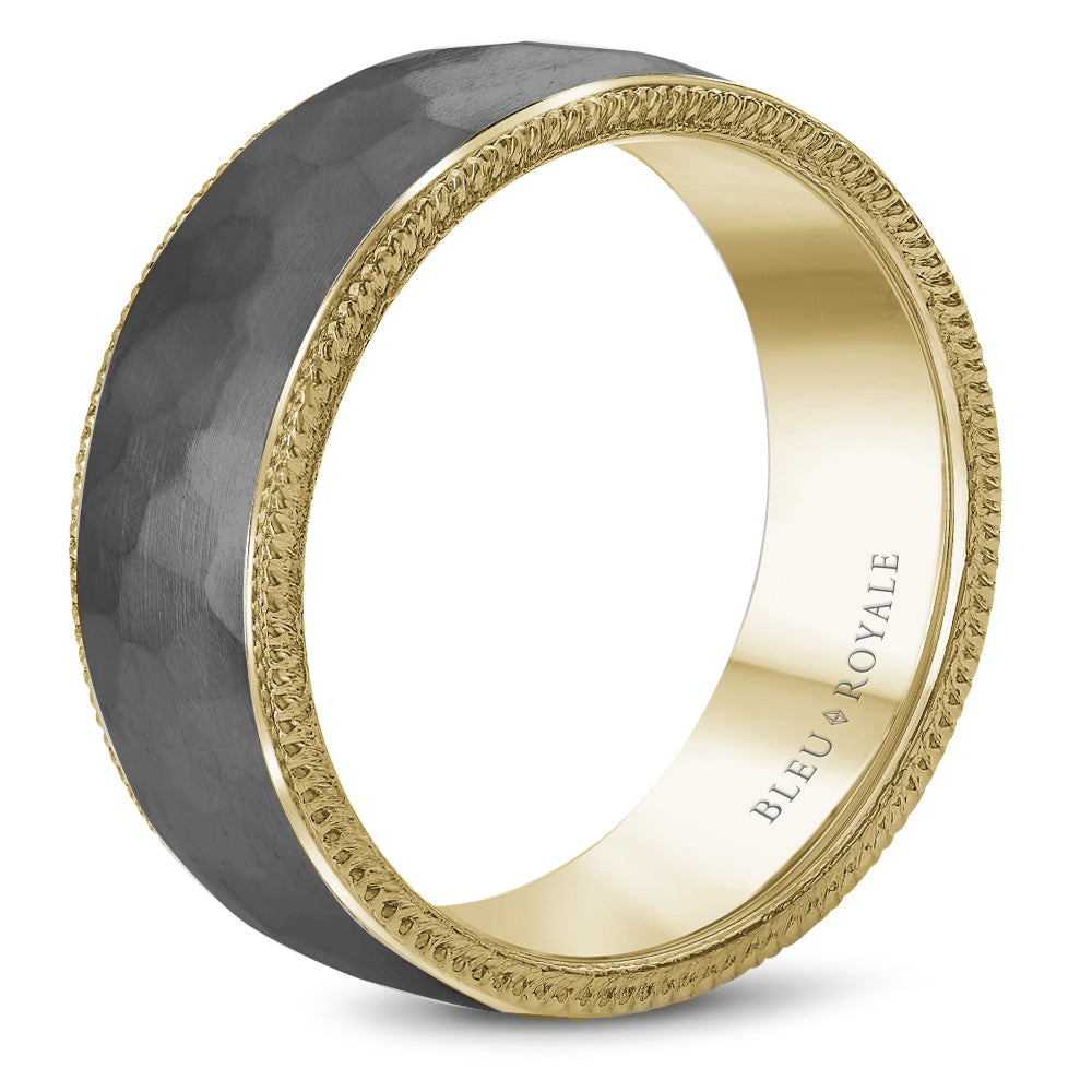 Bleu Royale Wedding Band 7.50mm 14k/Tantalum