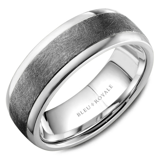 Bleu Royale Wedding Band 7.50mm 14k/Tantalum