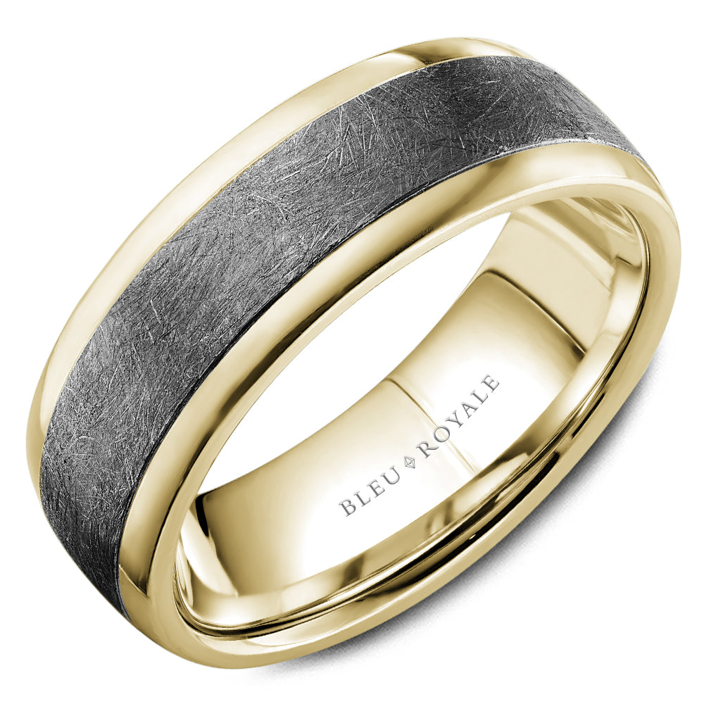 Bleu Royale Wedding Band 7.50mm 14k/Tantalum