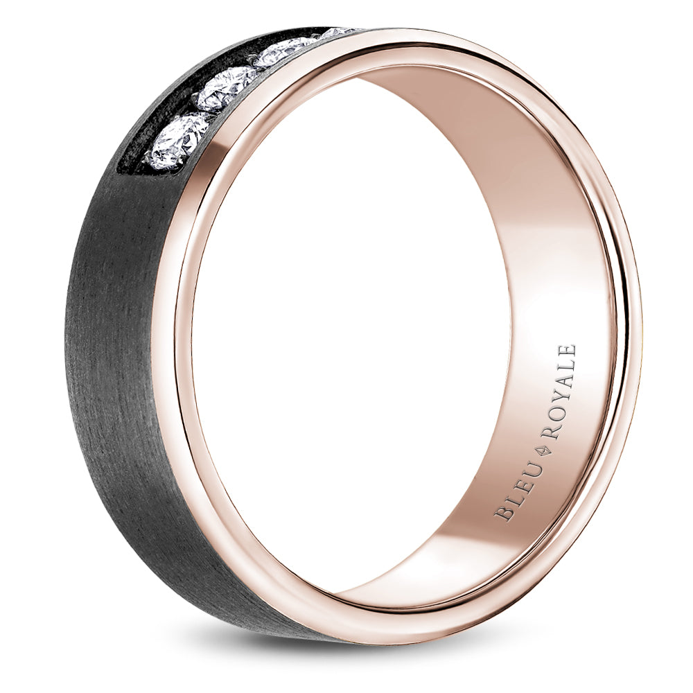 Bleu Royale Wedding Band 7.50mm 18k/Tantalum