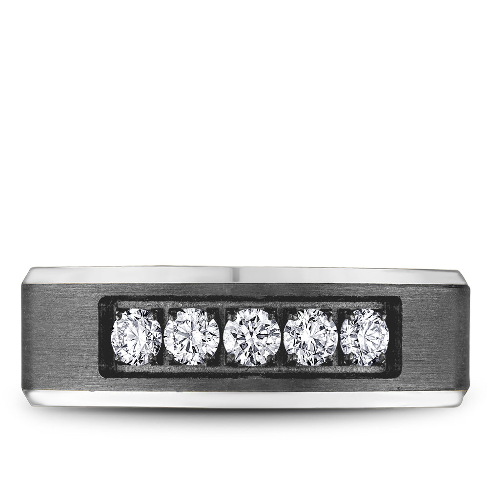 Bleu Royale Wedding Band 7.50mm 14k/Tantalum