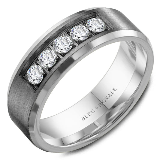 Bleu Royale Wedding Band 7.50mm 18k/Tantalum