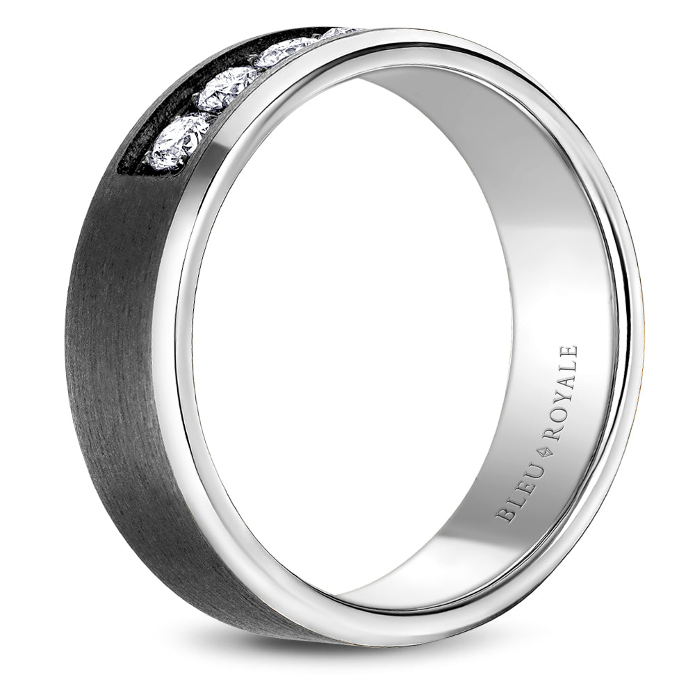 Bleu Royale Wedding Band 7.50mm 14k/Tantalum