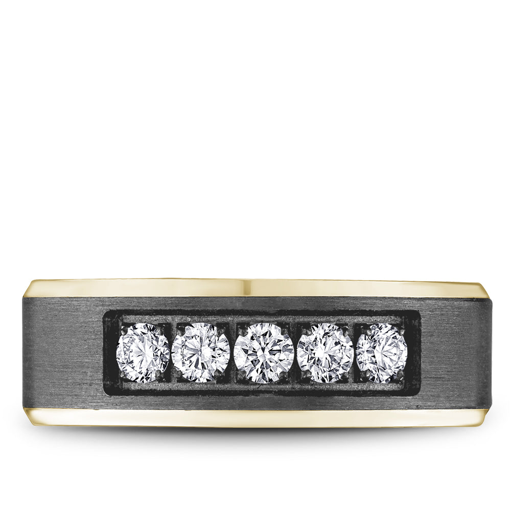 Bleu Royale Wedding Band 7.50mm 14k/Tantalum