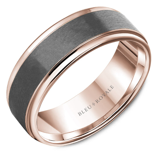 Bleu Royale Wedding Band 7.50mm 14k/Tantalum