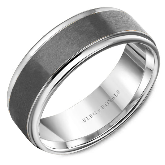 Bleu Royale Wedding Band 7.50mm 14k/Tantalum