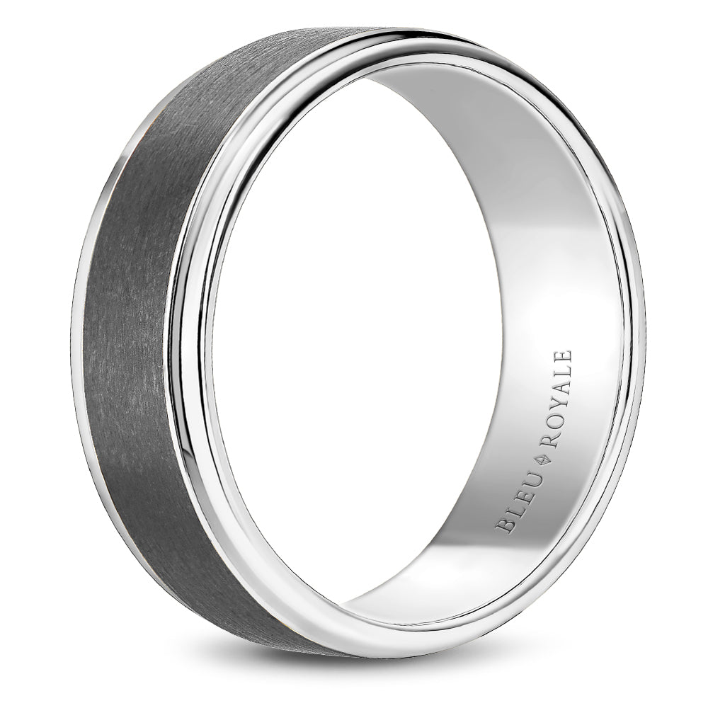 Bleu Royale Wedding Band 7.50mm 14k/Tantalum